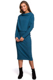 Modern Cut Dress with Kimono Sleeves and Fitted Bottom