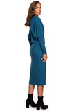 Modern Cut Dress with Kimono Sleeves and Fitted Bottom