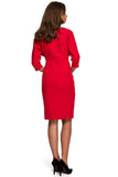 Elegant Kimono Sleeve Dress with Darts and Pencil Skirt