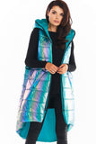 Holographic Vest with Extended Back and Hood