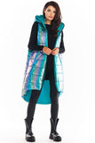 Holographic Vest with Extended Back and Hood