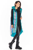 Holographic Vest with Extended Back and Hood