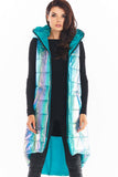 Holographic Vest with Extended Back and Hood