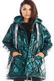 Oversized Quilted Jacket with Hood and Pockets