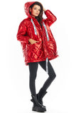 Oversized Quilted Jacket with Hood and Pockets