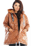 Oversized Quilted Jacket with Hood and Pockets
