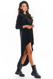 Plunging Neckline Extended Back Dress in 4 Colors