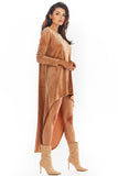 Plunging Neckline Velour Dress with Extended Back