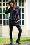 Warm Velour Trousers with Reduced Crotch and Straight Legs