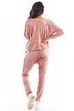 Warm Velour Trousers with Reduced Crotch and Straight Legs