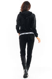 Velour Trousers with Front Pockets and Elastic Waist