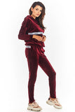 Warm Velour Trousers with Pockets and Elastic Waist