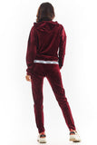 Warm Velour Trousers with Pockets and Elastic Waist