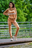 Velour Trousers with Pockets and Elastic Waistband