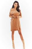 Soft Velour Long Sleeve Loose Dress in 4 Colors