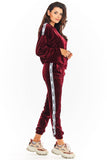 Stylish Velour Trousers with Drawstring and Pockets