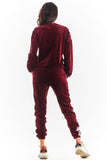 Stylish Velour Trousers with Drawstring and Pockets