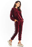 Stylish Velour Trousers with Drawstring and Pockets