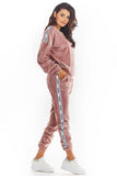 Stylish Velour Trousers with Drawstring and Pockets