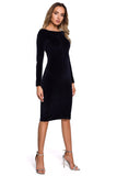 Elegant Minimalist Pencil Cut Velour Dress