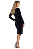 Elegant Minimalist Pencil Cut Velour Dress
