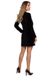 Elegant Fitted Velour Dress with Classic Jacket Cut