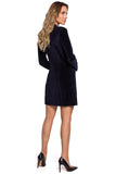 Elegant Fitted Velour Dress with Classic Styling
