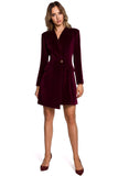 Elegant Velour Dress with Fitted Jacket Cut â Timeless Style