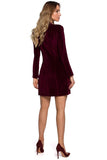 Elegant Velour Dress with Fitted Jacket Cut â Timeless Style