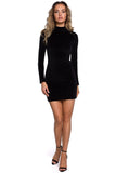Minimalist Slim Cut Dress with Stand-Up Collar
