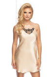 Elegant Satin Nightdress with Lace Detail
