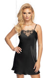 Elegant Satin Nightdress with Lace Detail