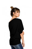 Soft Ribbed Oversized Sweatshirt with Unique Accent