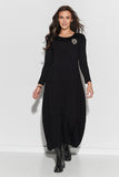Elegant Maxi Dress with Layered Hem and Welt Detail