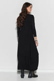 Elegant Maxi Dress with Layered Hem and Welt Detail