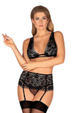 Elegant 3-Piece Lingerie Set with Bra, Belt, and Thong
