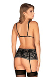 Elegant 3-Piece Lingerie Set with Bra, Belt, and Thong