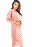 Adjustable Velour Dress with Long Sleeves and Kimono Top