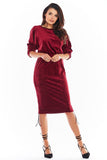Adjustable Long Sleeve Velour Dress with Kimono Top