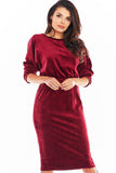 Adjustable Long Sleeve Velour Dress with Kimono Top