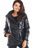 Quilted Jacket with Built-in Collar and Front Pockets