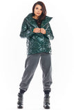 Quilted Jacket with Built-in Collar and Front Pockets
