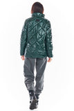Quilted Jacket with Built-in Collar and Front Pockets