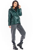 Quilted Jacket with Built-in Collar and Front Pockets