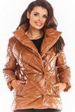 Quilted Jacket with Built-In Collar and Front Pockets