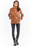Quilted Jacket with Built-In Collar and Front Pockets