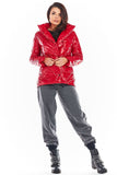 Quilted Jacket with Built-In Collar and Front Pockets