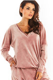 Feminine V-Neck Top with Long Sleeves - 4 Colors Available
