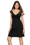 Elegant Black Nightdress with Lace Details