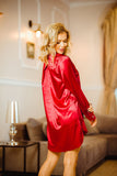 Elegant Satin Men's Shirt-Style Slip with Glass Buttons